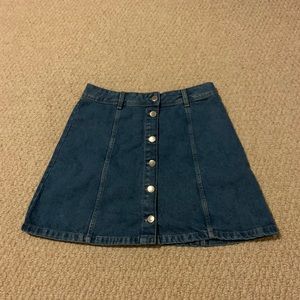 button down jean skirt